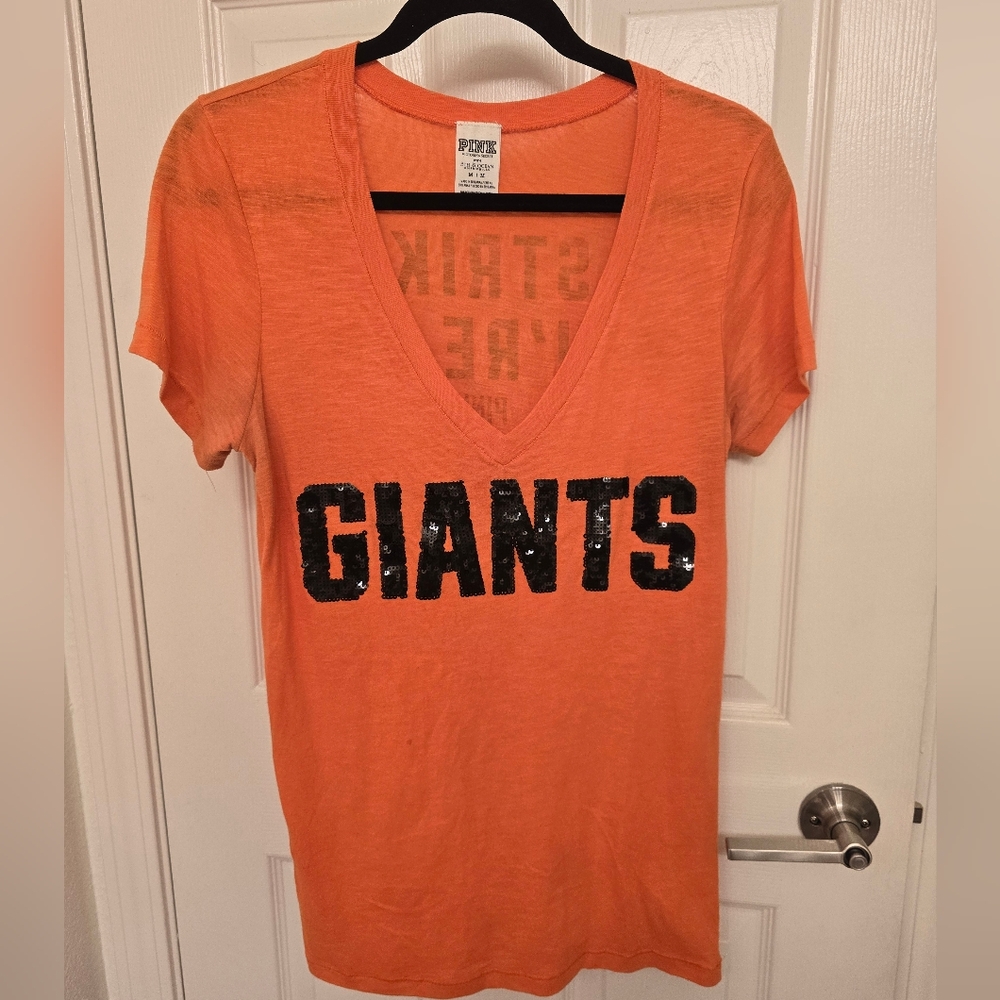 PINK Victoria's Secret Orange Giants Tee Size M